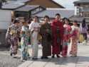 A group in traditional kimonos